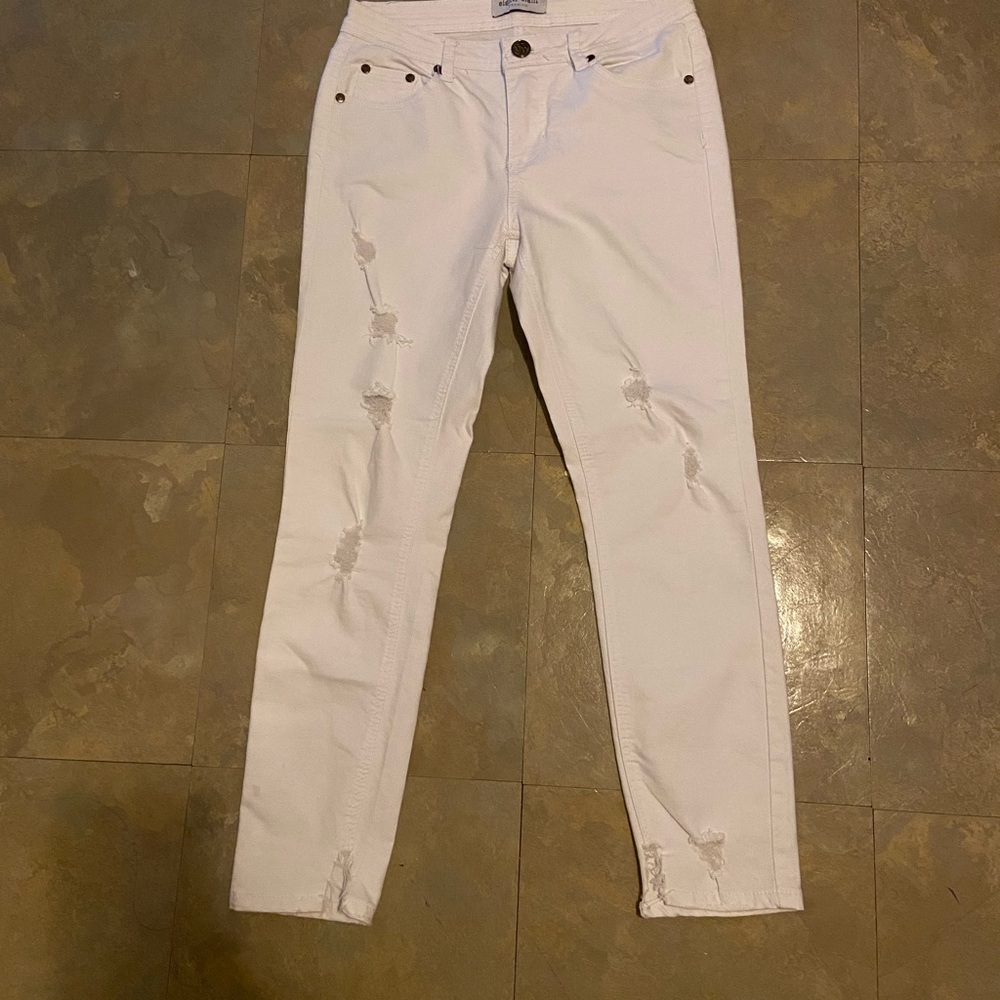Eighty Eight White Distressed Skinny Jeans